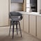 Armen Living Julyssa 26" Counter Height Swivel Gray Faux Leather and Black Wood Bar Stool LCJSBAGRBL26 - alternate 5